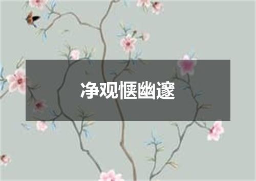 净观惬幽邃