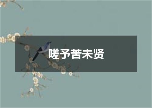 嗟予苦未贤
