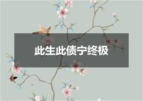 此生此债宁终极