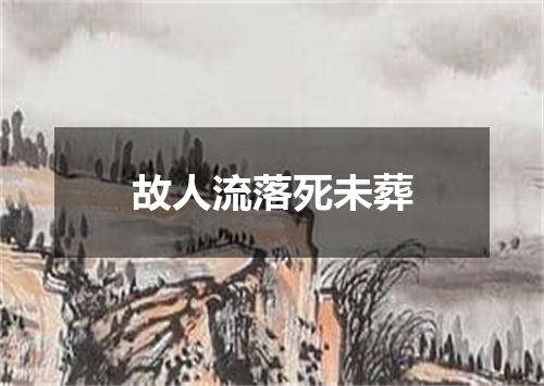 故人流落死未葬