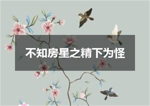 不知房星之精下为怪