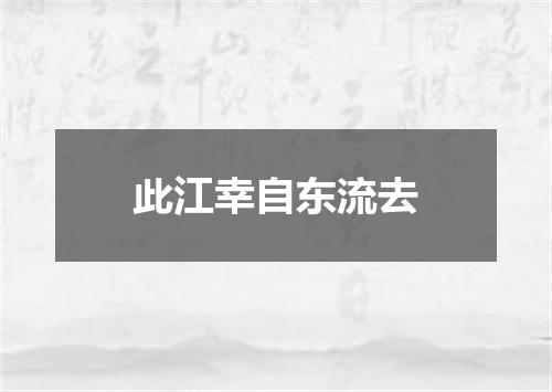 此江幸自东流去