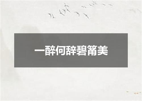 一醉何辞碧筩美