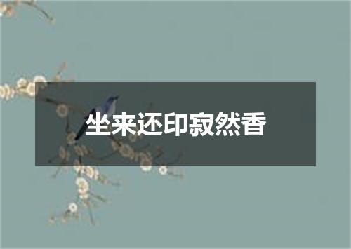 坐来还印寂然香