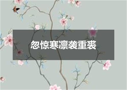 忽惊寒凛袭重裘
