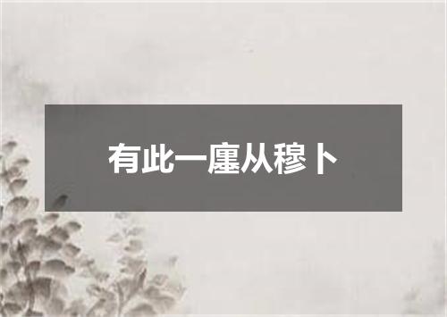 有此一廛从穆卜