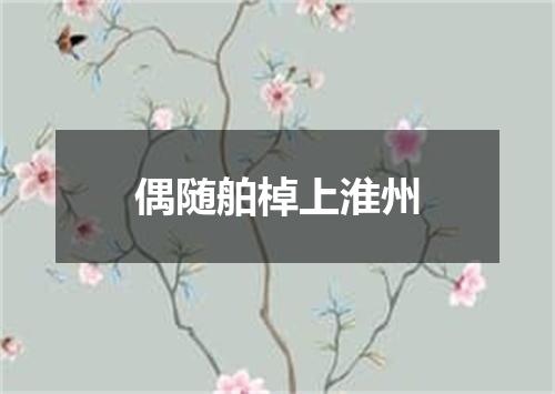 偶随舶棹上淮州