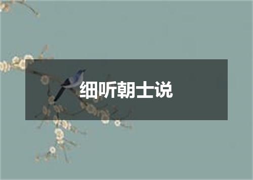 细听朝士说