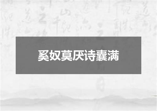 奚奴莫厌诗囊满