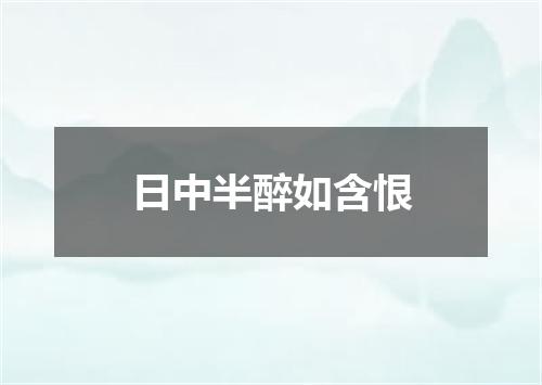 日中半醉如含恨