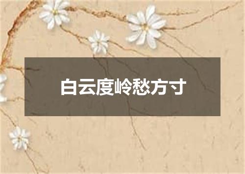 白云度岭愁方寸