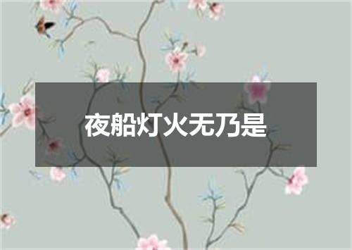 夜船灯火无乃是