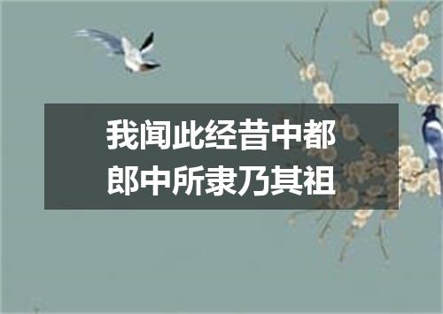 我闻此经昔中都郎中所隶乃其祖