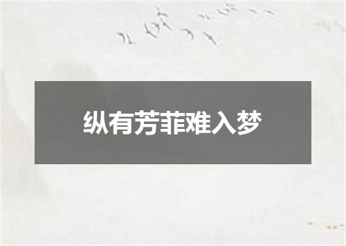 纵有芳菲难入梦