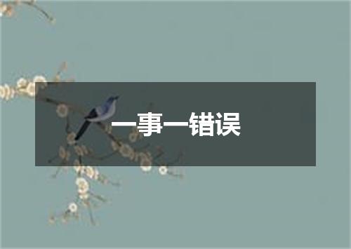 一事一错误