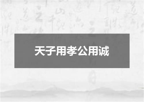 天子用孝公用诚