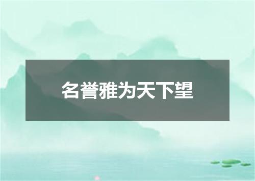 名誉雅为天下望