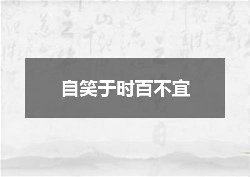 自笑于时百不宜