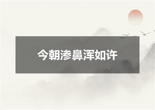 今朝渗鼻浑如许