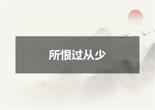所恨过从少