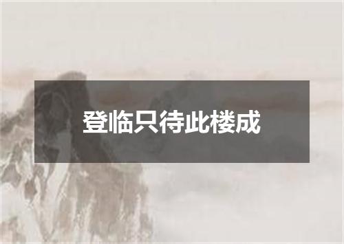 登临只待此楼成