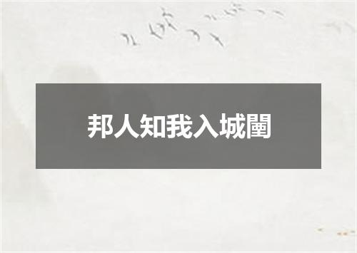 邦人知我入城闉