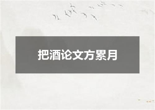 把酒论文方累月