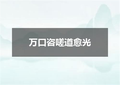 万口咨嗟道愈光