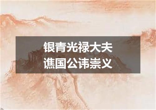 银青光禄大夫谯国公讳崇义
