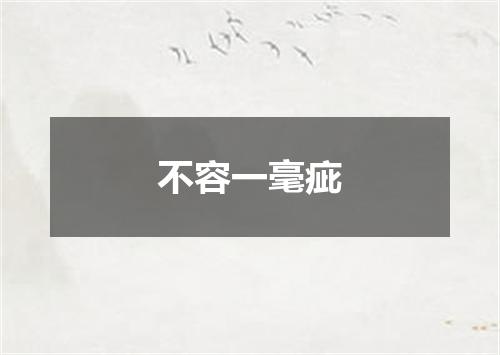 不容一毫疵