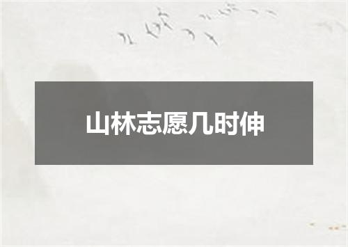 山林志愿几时伸