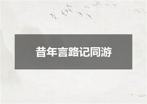 昔年言路记同游