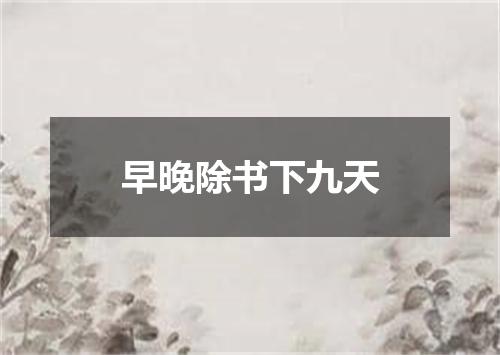早晚除书下九天