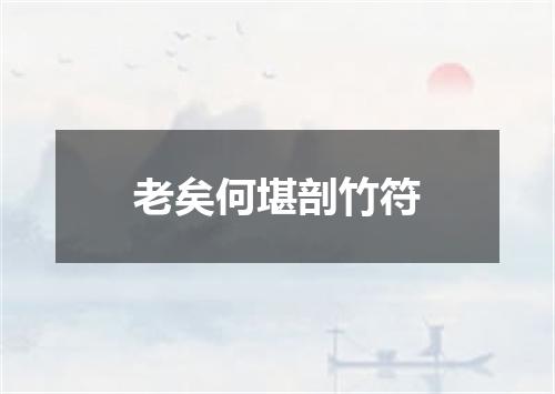老矣何堪剖竹符