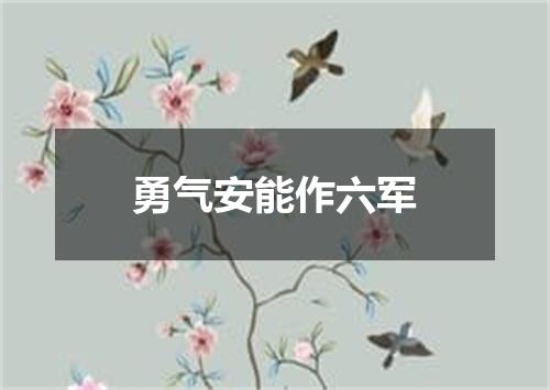 勇气安能作六军