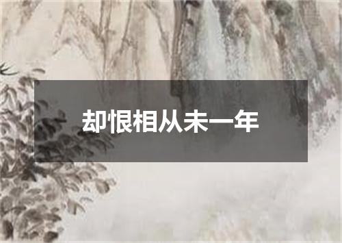 却恨相从未一年