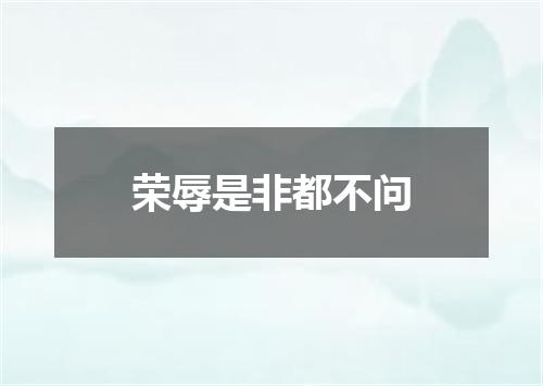 荣辱是非都不问