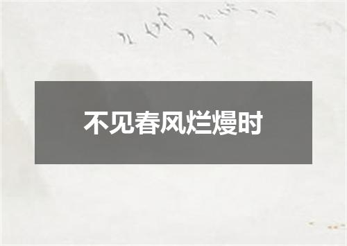 不见春风烂熳时