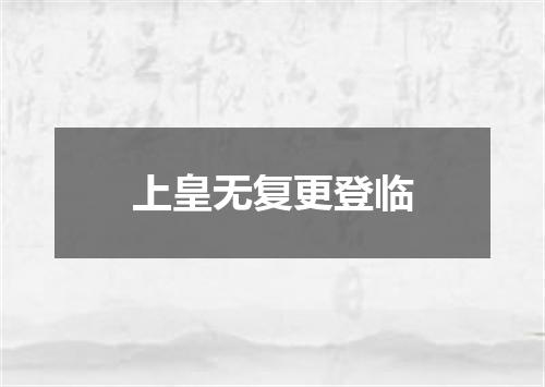 上皇无复更登临