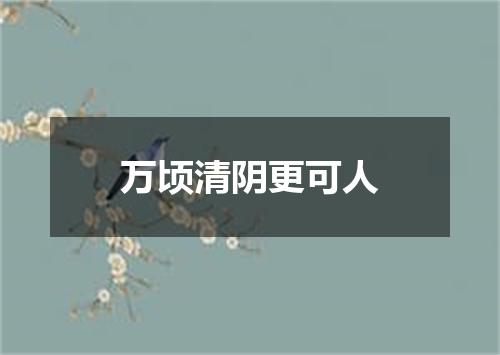 万顷清阴更可人