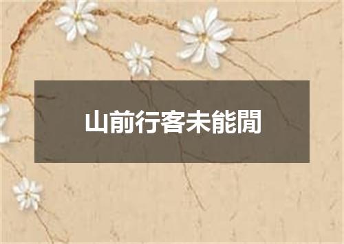 山前行客未能閒