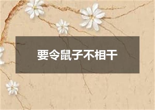 要令鼠子不相干