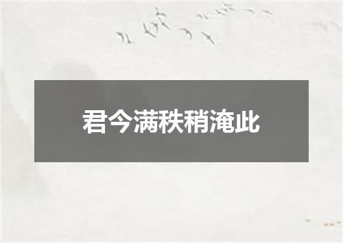 君今满秩稍淹此