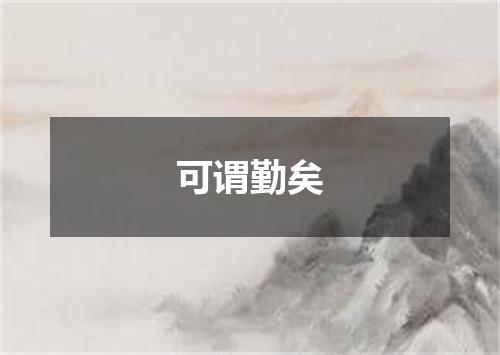 可谓勤矣
