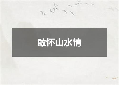 敢怀山水情