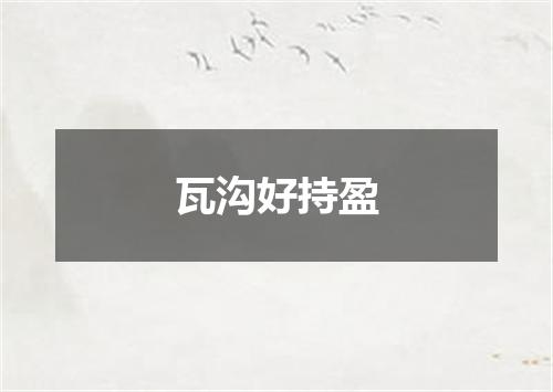 瓦沟好持盈