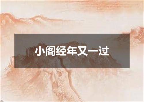 小阁经年又一过