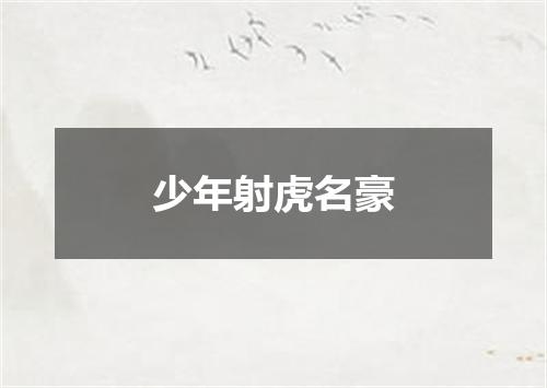 少年射虎名豪