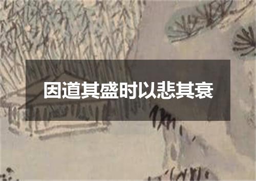 因道其盛时以悲其衰