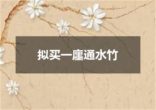 拟买一廛通水竹